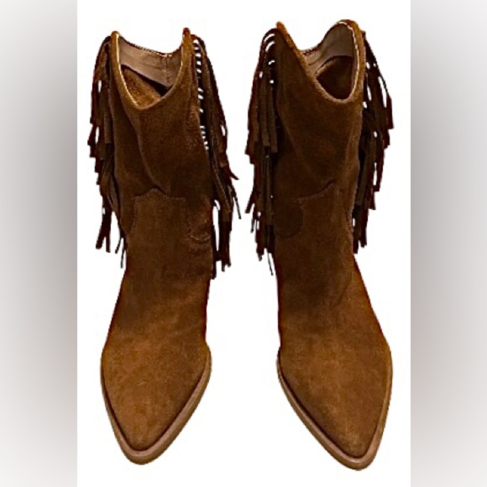 NEW B2 Browns Shoes Italy 🇮🇹  Suede Leather Fringe Boots